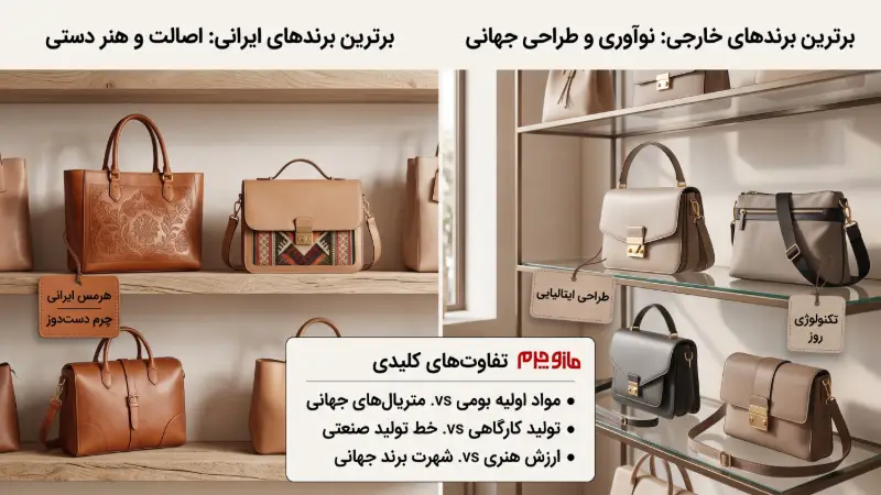 تفاوت بهترین برند کیف ایرانی و خارجی