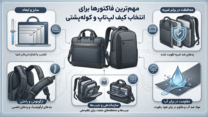 مهم ترین فاکتورها برای انتخاب کیف لپ تاپ