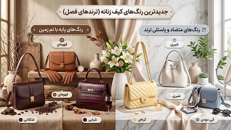 جدید ترین رنگ های کیف زنانه