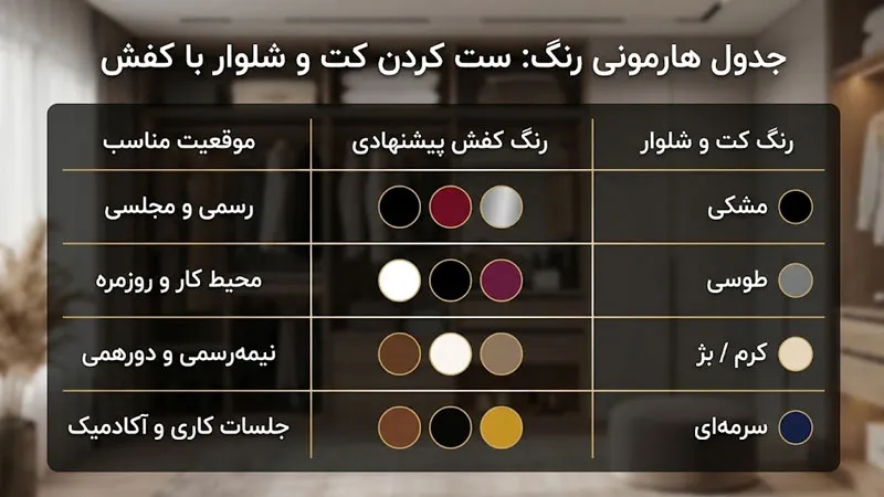 اصول ست کردن کفش با انواع کت و شلوار