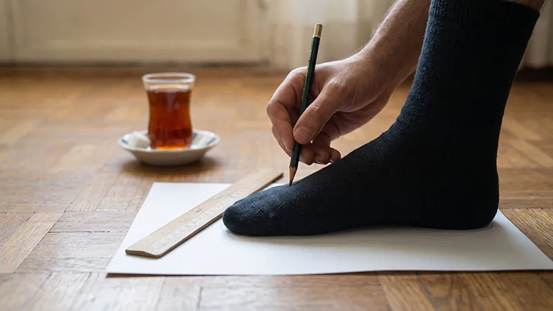 دقت هنگام اندازه گیری سایز پا برای خرید کفش